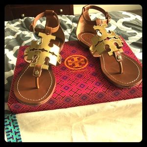 Tory Burch Royal Tan/Gold sandals sz 7